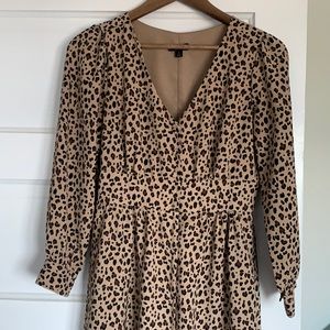 J. Crew Button-front A-line midi dress in leopard